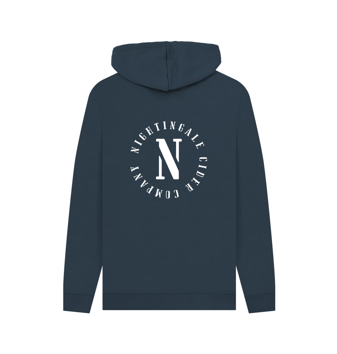 Navy Printed Hoody Back