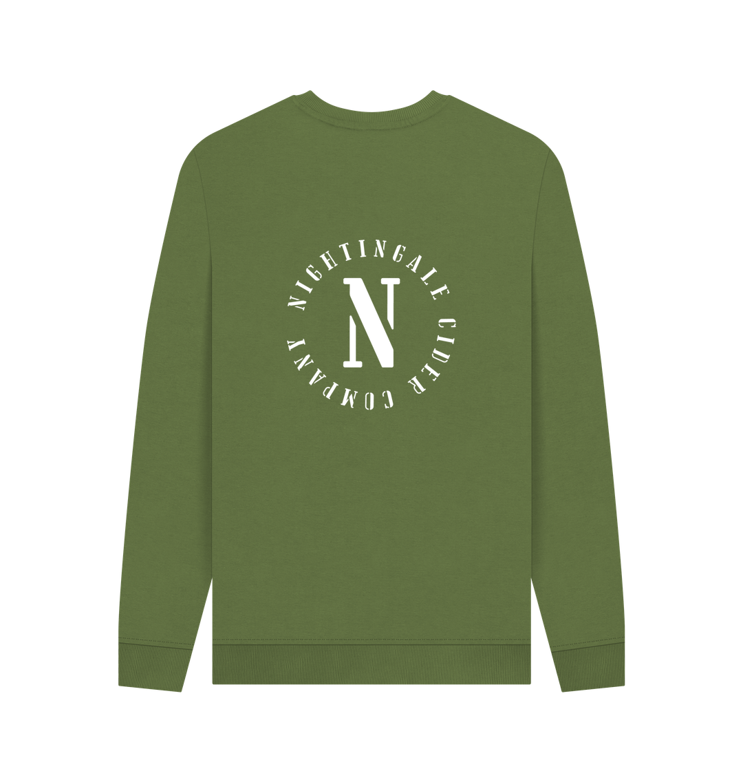 Khaki Printed Sweater Back