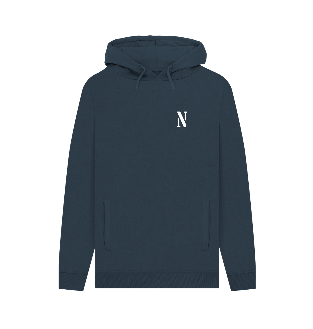 Navy Printed Hoody Front