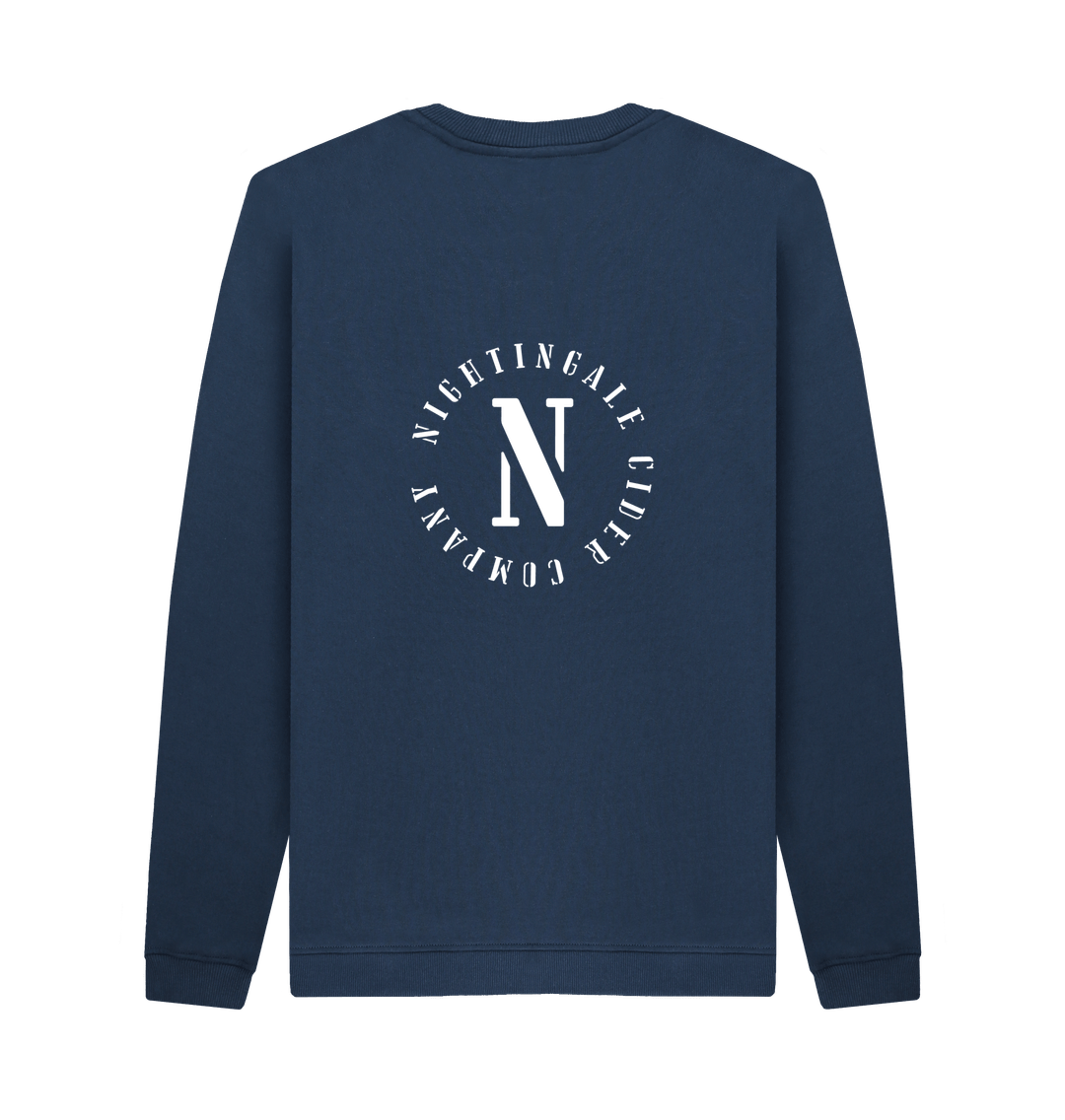 Navy Blue Printed Sweater Back