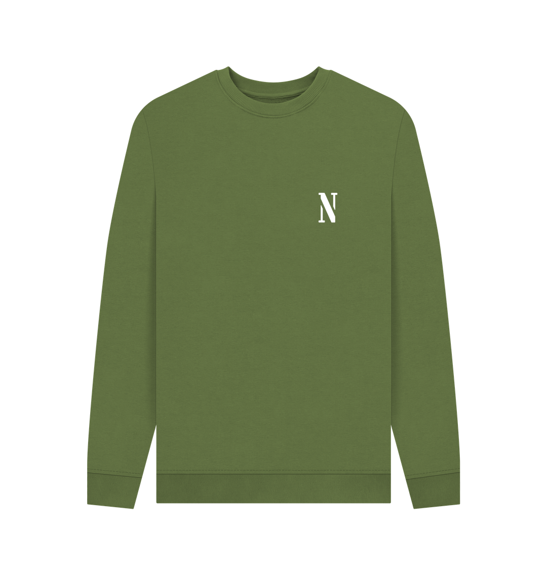 Khaki Printed Sweater Front