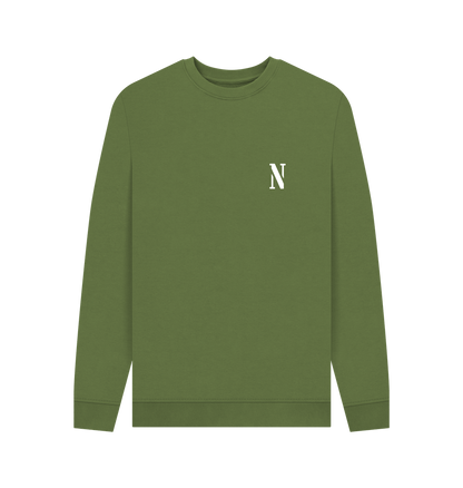 Khaki Printed Sweater Front